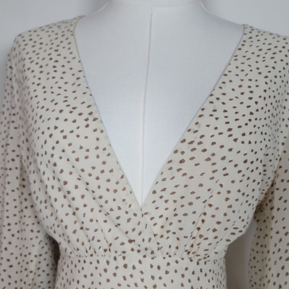 Princess Polly String of Love Cream and Brown Ruffle Romper Size 8 - Picture 4 of 12